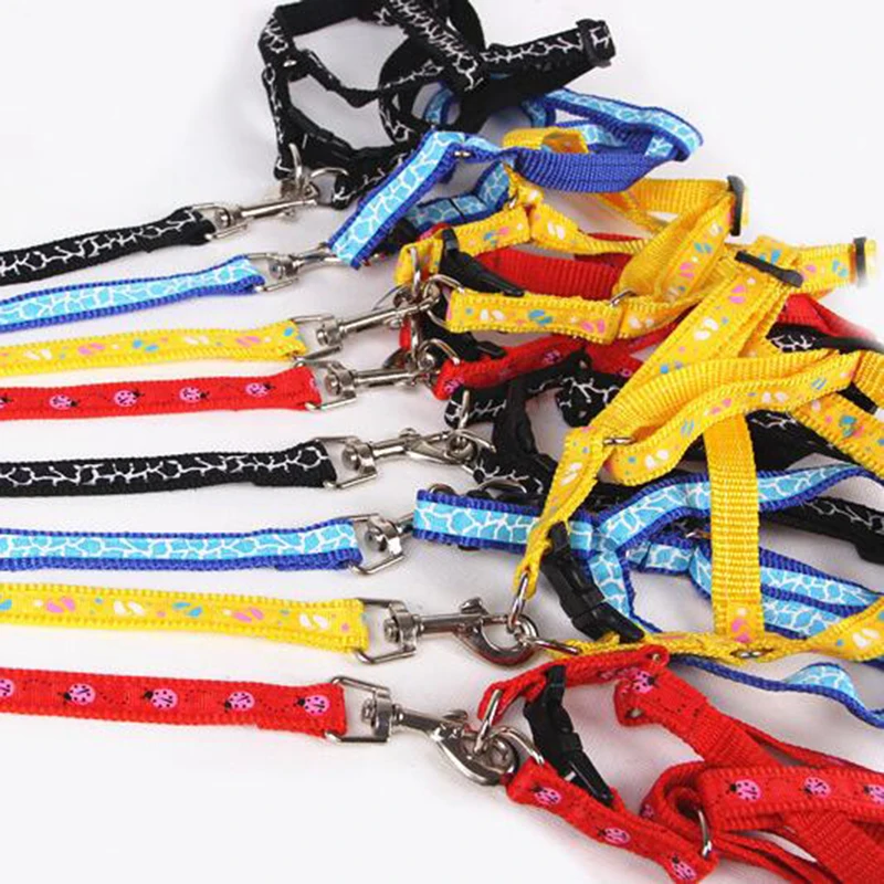 

Bilayer Durable Adjustable Nylon Pet Dog Collar Harness Set Dog Leashes Cat Lead Leash Walking Vest Lead Train