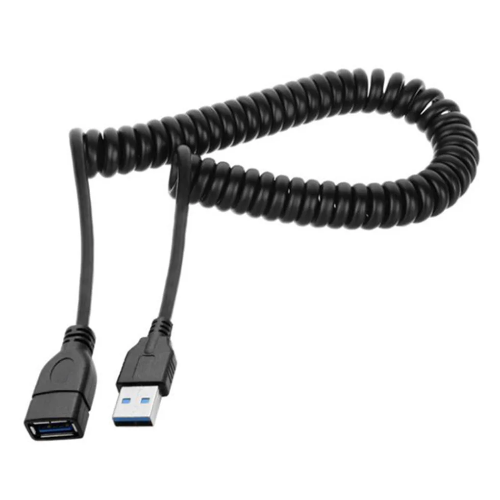 

USB 3.0 Retractable Extension Cable Male to Female Extender Spring Data Cord Mouse Keyboard Coiling Wire