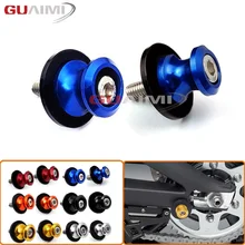 Para Suzuki GSXR 600 750 1000 1300 HAYABUSA Sv650 TL1000 M8 CNC Swingarm Sliders Carretéis suporte parafusos