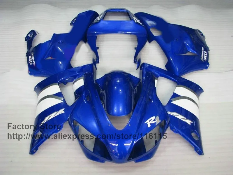 Популярный ABS мотоцикл литой обтекатели комплект для YAMAHA 1998 1999 YZFR1 YZF R1 98 99 синий Белый Пластиковый обтекатель