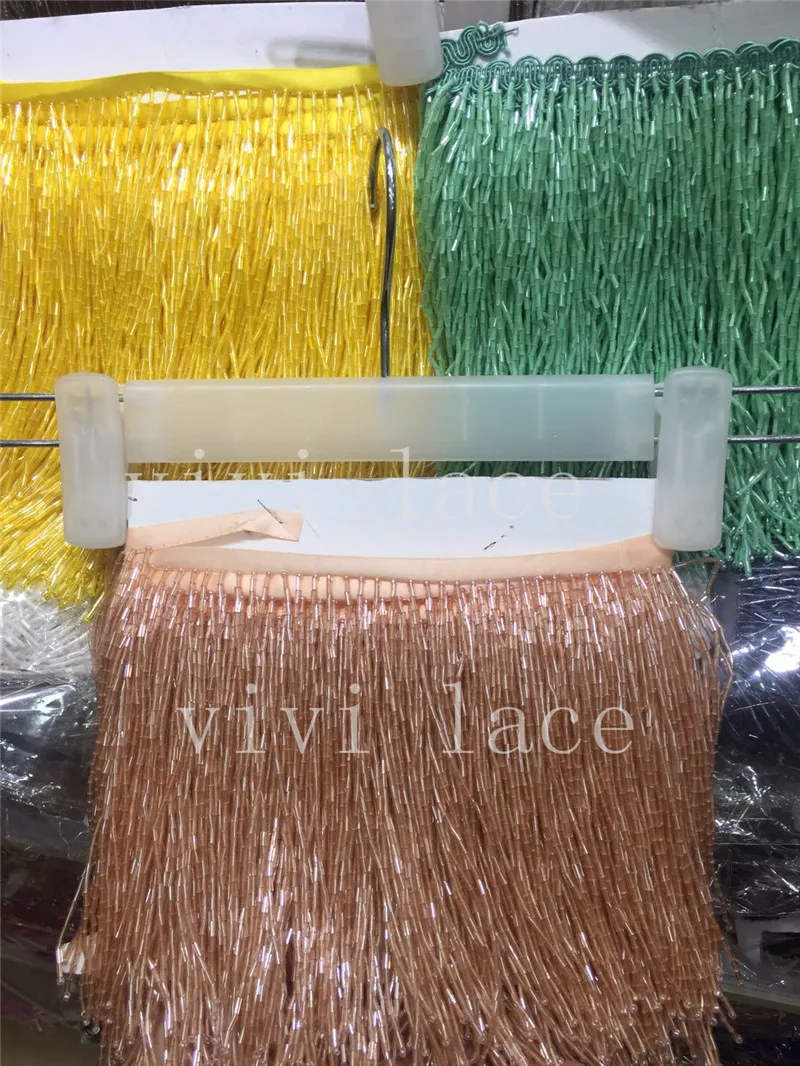 cheap yy221 5yards bag 4 color ribbon color beads tassel fringe 14 15 cm width for wedding bridal gown dress party sawing