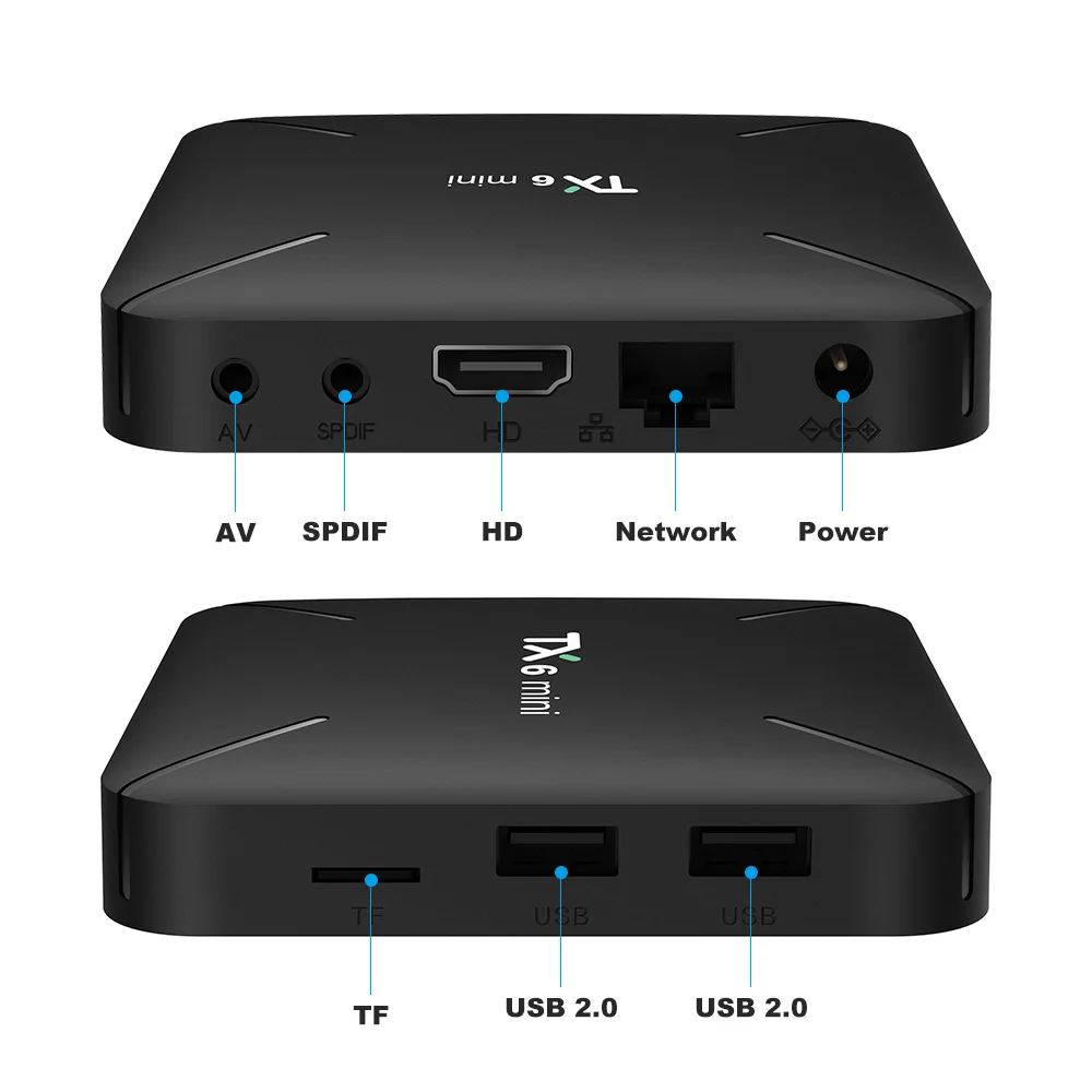  Tanix TX6 mini Smart TV Box android 9.0 Allwinner H6 2G+16G 2.4GHz WiFi Support 4K H.265 TV Receive - 32978223036
