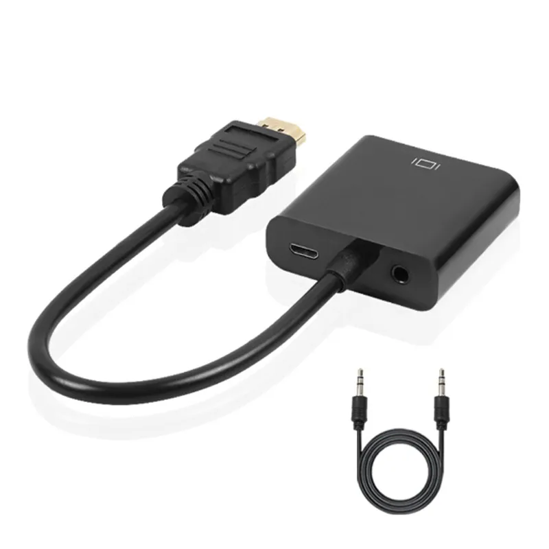 

HDMI to VGA Adapter Cable Digital to Analog VGA Converter with Audio Cable For HDTV XBOX PS3 PS4 Laptop TV Box