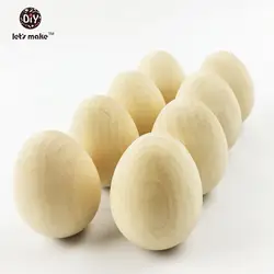 Давайте сделаем 10 дерева пасхальные яйца большой 2,5 "деревянный куриное яйцо, DIY Незаконченные деревянные яйца, украсить его себя позволяет