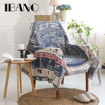 

IBANO Cotton Throw Blanket Sofa Cover 130x180CM Thread Blanket With Tassel Vintage Home Decorative Beed Sheet Floor Mat