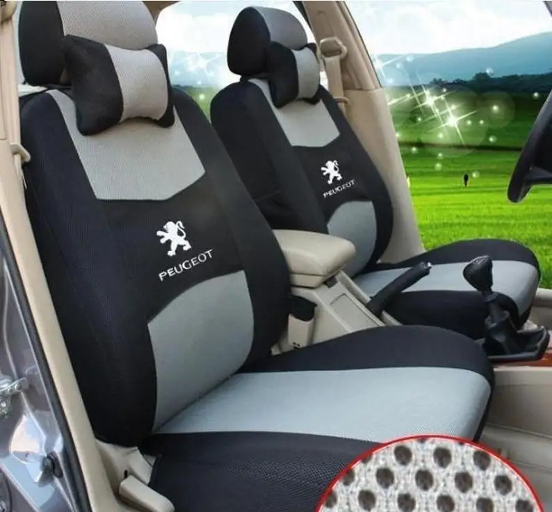 Tan Blue Grey Red Color car seat covers For PEUGEOT 207 206 307 308 408