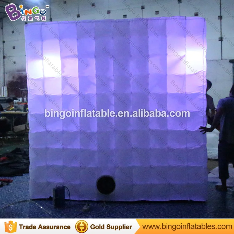  Free express 2.4X2.4X2.4m LED lighting inflatable photo booth for advertising customized promotiona