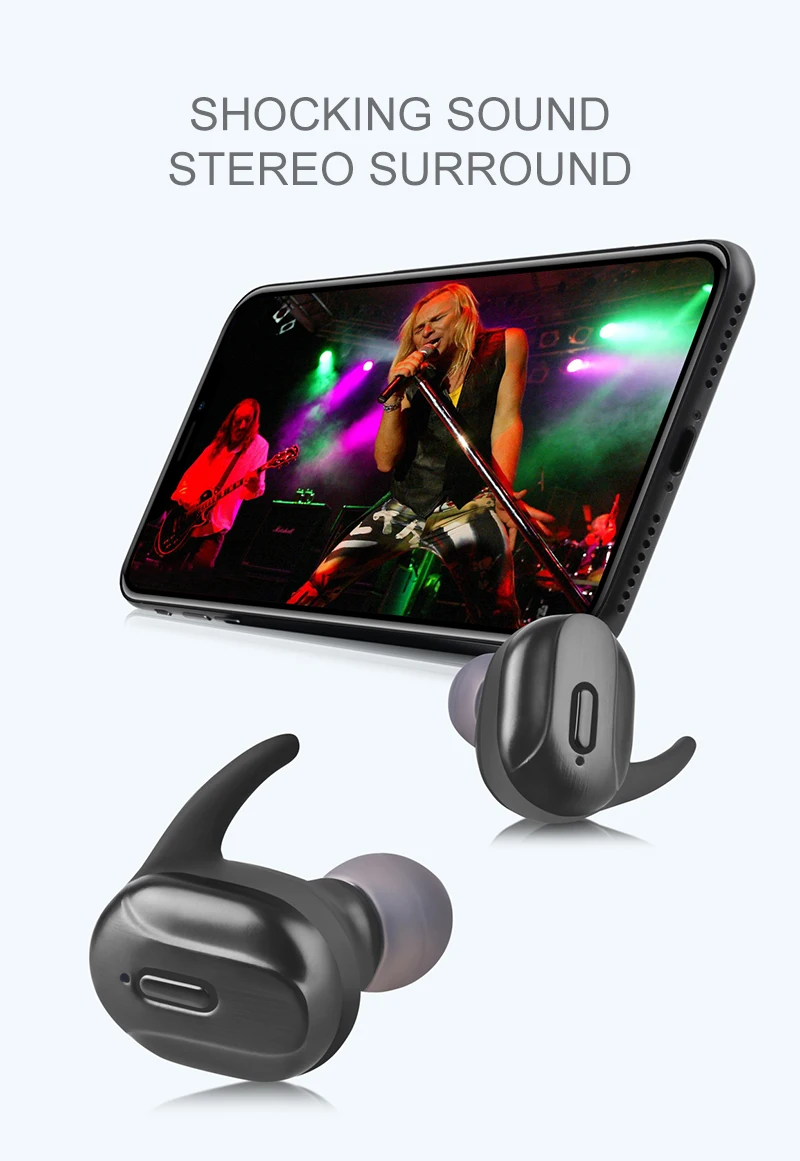 TI26 TWS Bluetooth Wireless Earphone Headphone HIFI Stereo Sports Travel Headset Binaural Stereo Black Wireless Headphone