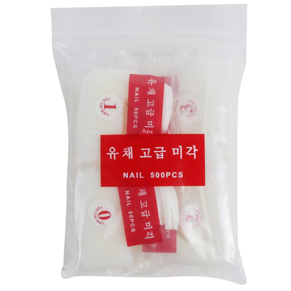 

500PCS False Nail Tips 10 Size UV Gel French False Tips for Nails Practice Acrylic Fake Half Natural Artificial French Nail Tips