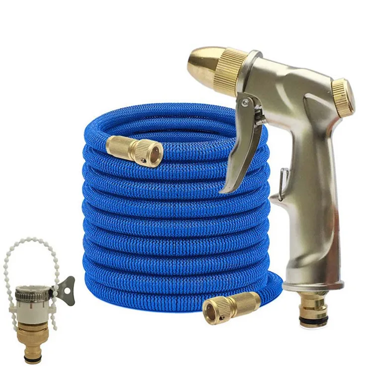 Selling Retractable Garden Watering Hose Wear-Resistant flexible Garden Hose 16 FT-100FT Car Wash Weapon Nozzle For the Garden