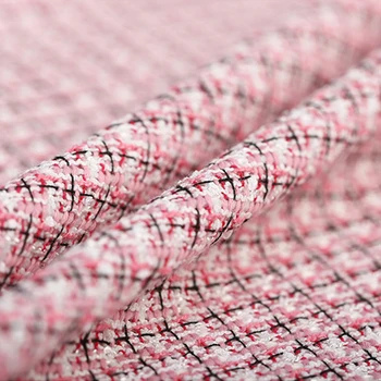 

140CM Wide 380G/M Weight Sweet Pink Knitted Tweed Acrylic Polyester Fabric for Autumn and Spring Dress Coat Jacket E944