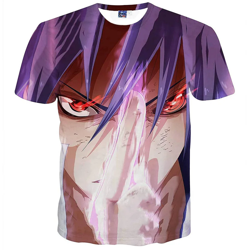 

Hipster Anime Naruto Sasuke Red Eyes Print 3D T-Shirt Men Women Hip Hop T Shirt Tees Tshirt 2019 Summer Boy Top Clothes harajuku