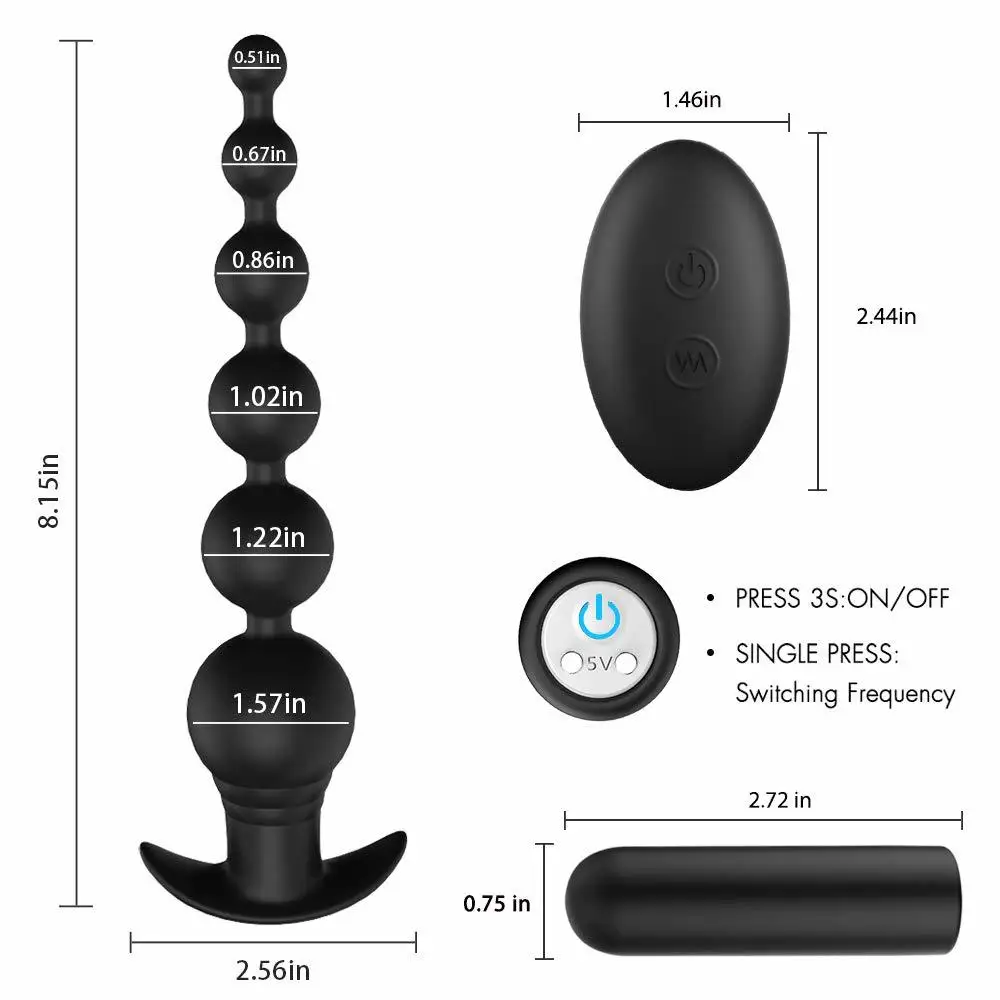 Rechargeable Powerful Butt Plug Anal Sex Toys With 9 Vibration Modes Adult Vibrating Soft And Safe