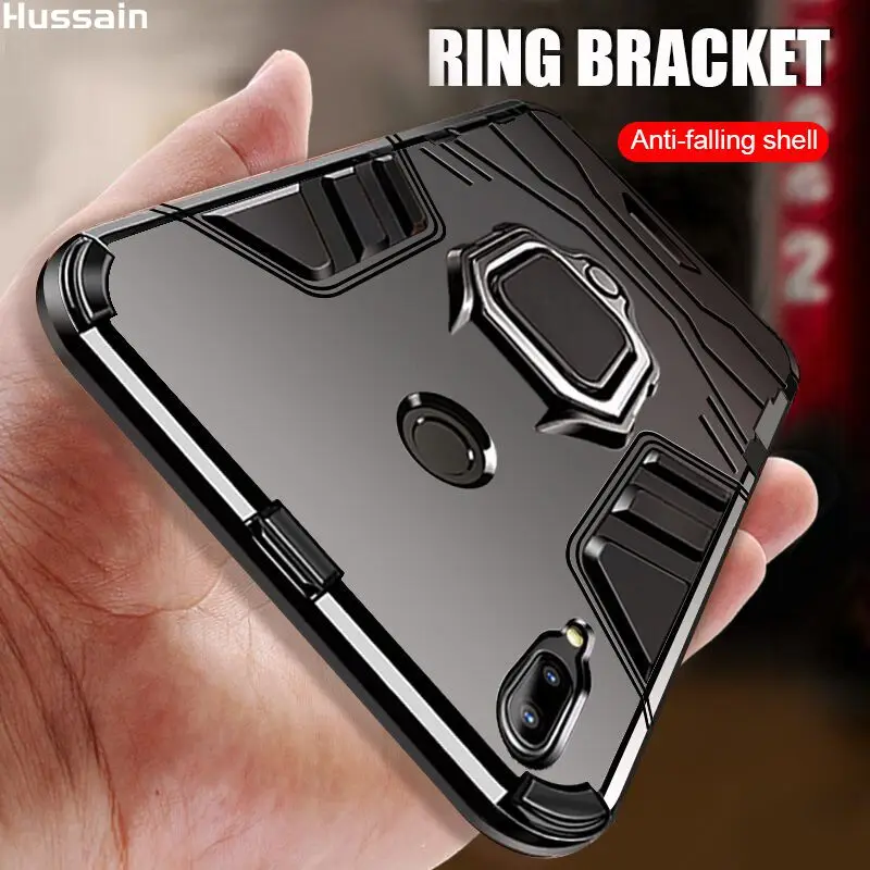 

Hussain Magnet Metal Ring Case For Xiaomi Redmi Note 7 Mi 8 Lite Case Magnetic Shockproof Soft Phone Case For Xiaomi Remi Note 7