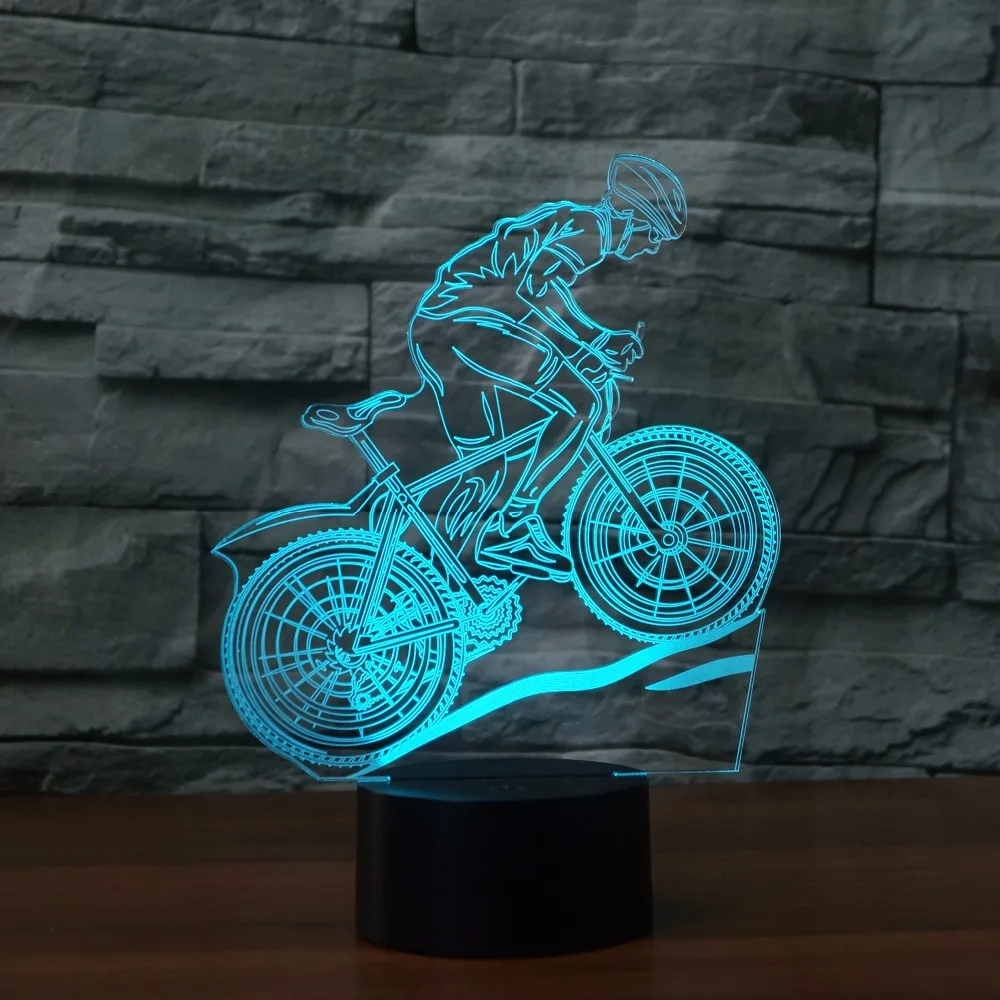 Fding New USB LED 3D Lamp mtb Mountain Bike athlete sport lover 3D