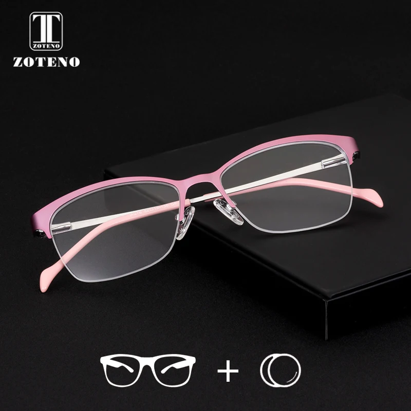 

Semi-rim Prescription Eyeglasses Women Progressive Photochromic Anti Blue Light Reading Computer Optical Clear Spectacles #276