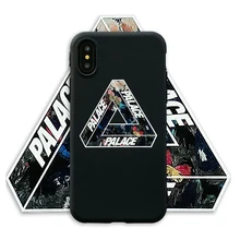 

Hot UK skateboard trend PALACE lanyard Soft silicon cover case for iphone 6 6Plus S 7 7 plus 8 8Plus X high quality cases coque