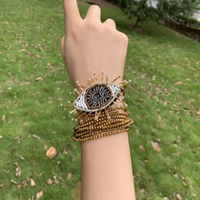 ZINI металлические браслеты женские браслеты для щиколотки золотого цвета с синей Злой Глаз Хамса ручная оболочка турецкие ювелирные изделия браслет Бохо свадебные браслеты