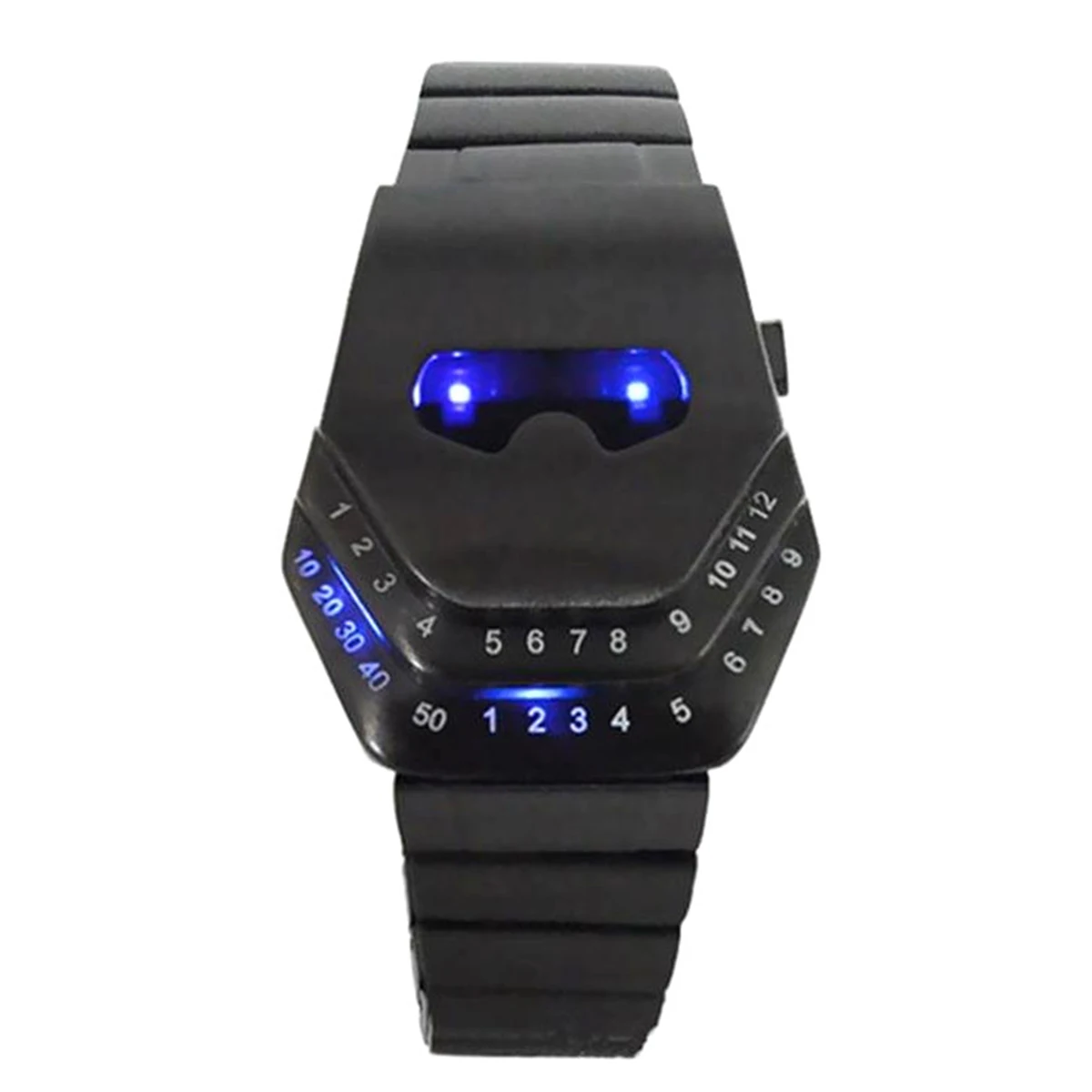 Fashion Mens Stainless Steel Snake Head Blue LED Wrist Watch Gift Cool