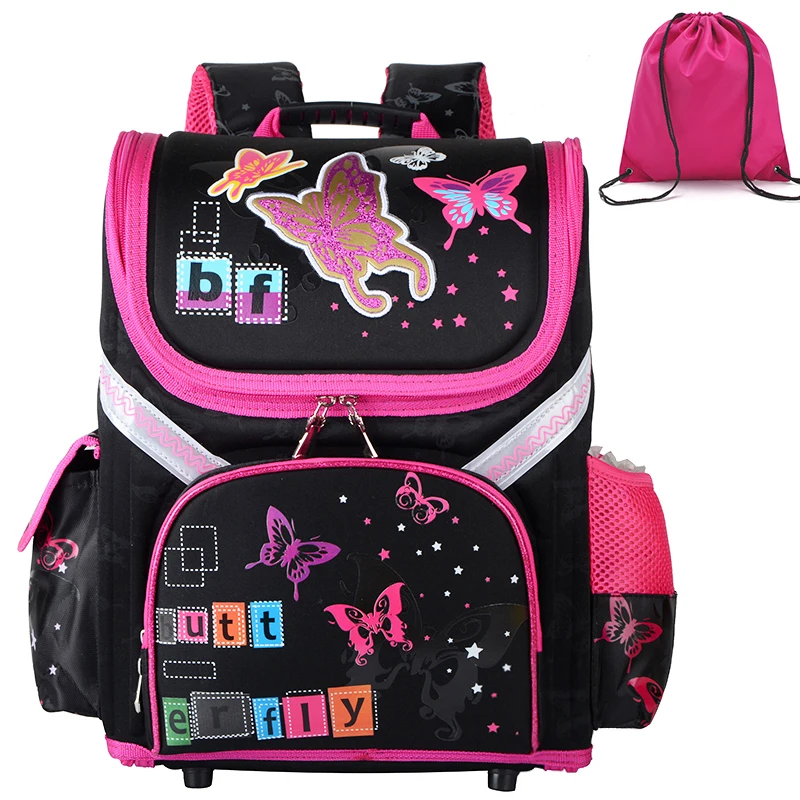 Ортопедический школьный ранец для девочек, рюкзаки для школы с рисунком бабочки, детский Ранец, детские школьные сумки, ранец Mochila Escolar