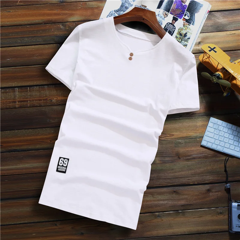 Men Solid Color Summer Tshirt Fashion Tops Men 31|T-Shirts| - AliExpress