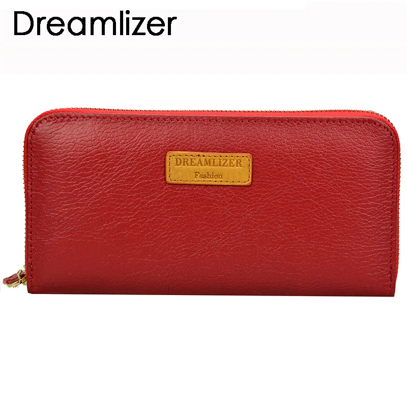 Dreamlizer RFID Blocking Zipper Around Women Leather Wallet Long Portefeuille Femme Clutch Purse Female Coin Purse