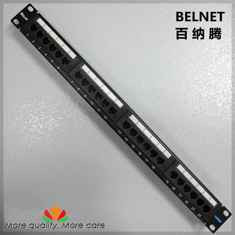 

Gold-plated CAT5e UTP network patch panel Engineering Grade Distribution frame 24 Port 1U rack cabinet cable management