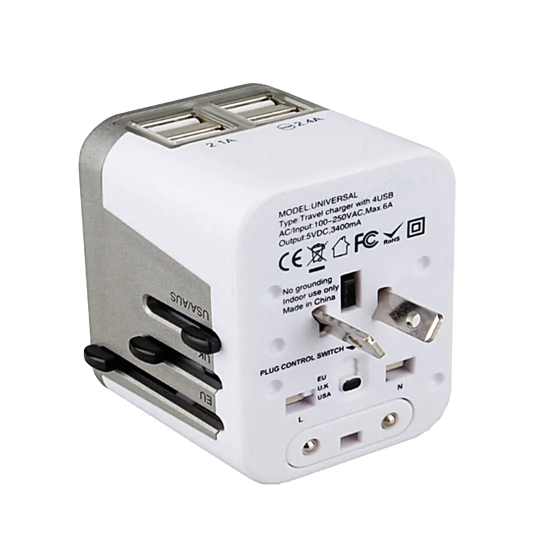 Hot 4 USB Port All in One Universal International Plug Adapter World