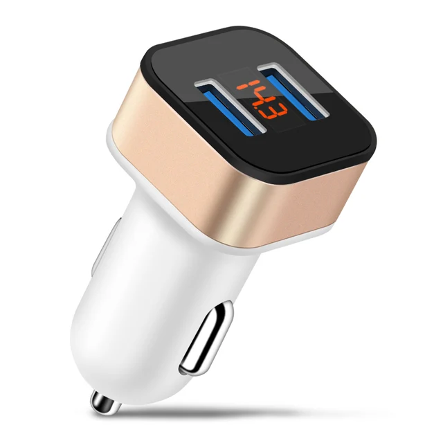 Mobile Phone Car Charger LED Screen Smart Auto Universal USB Car