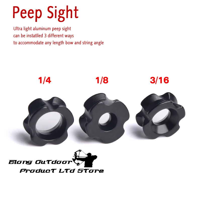 

3X 1/4'' 1/8" 3/16" Aluminum Peep Sight Compound Bow Accessories Bow Sight Archery Bow Outdoor Sport