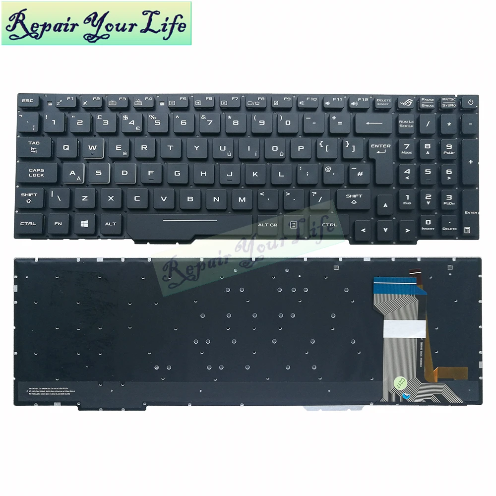 for Asus Rog GL553VW GL553VD Palmrest Upper Top Case Cover backlit red Keyboard