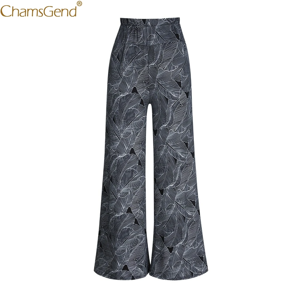 

Summer Pants Women Casual Loose Print Stretchy Wide Wide Leg Pants Leg Palazzo Lounge Long Pants Polyester Gray May