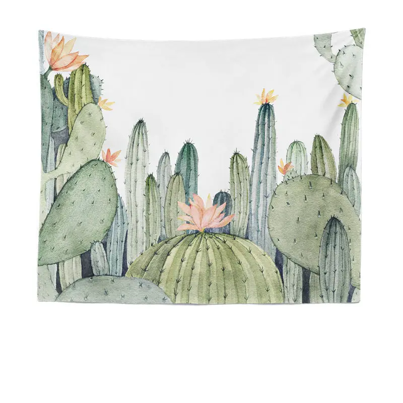 Настенный гобелен с изображением кактуса, настенный гобелен с изображением мандалы, зеленый суккулентный ковер, одеяло, коврик для йоги, декоративный гобелен для дома - Цвет: R005-U