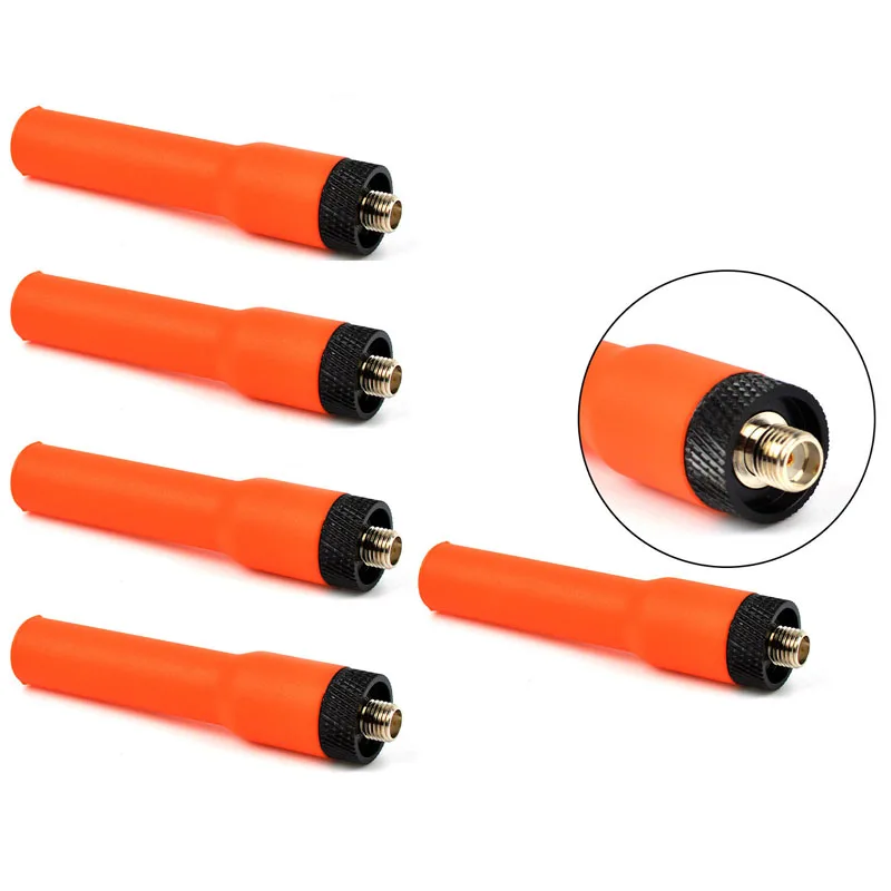 Lots 5pcs Soft Sf20 Red Sma Female Connector Vhf+uhf Antenna For Baofeng Kenwood 2 Way Dual