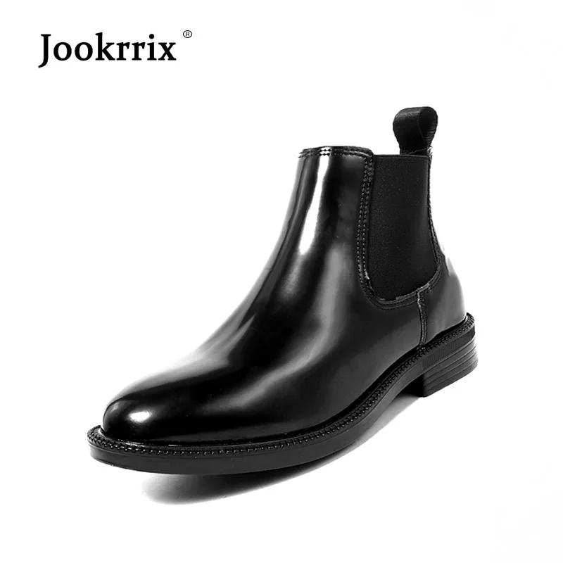 

Jookrrix 2018 Shoes Women Fashion Brand Ankle Boots Lady chaussure Autumn Female footware Chelsea Boots Pu Leather Black Boots