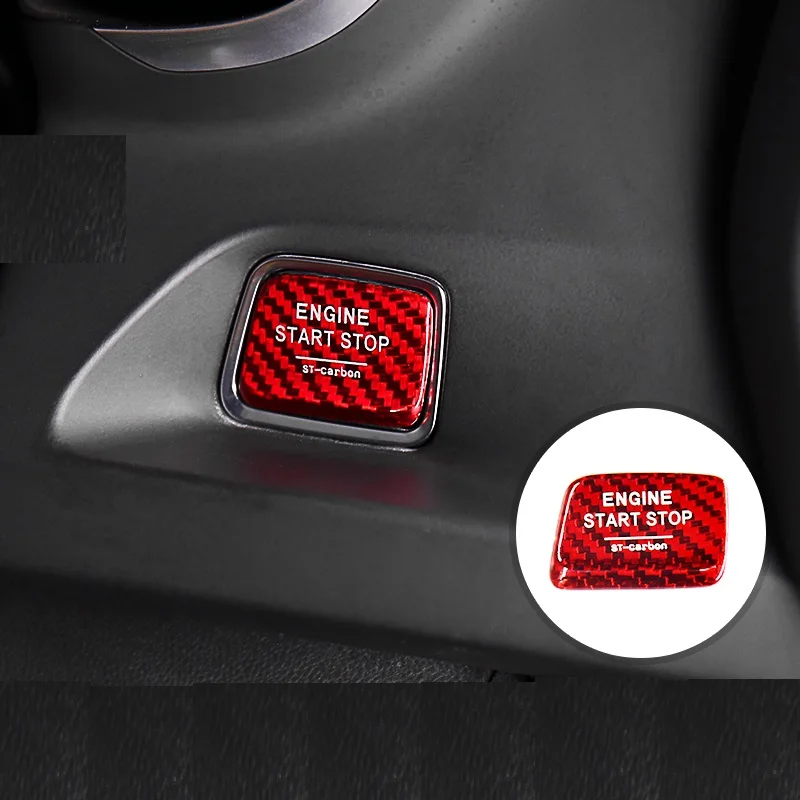 

Car Engine Start/Stop Carbon Fiber Switch Button Cover Decoration Covers for Chevrolet Camaro 2016+