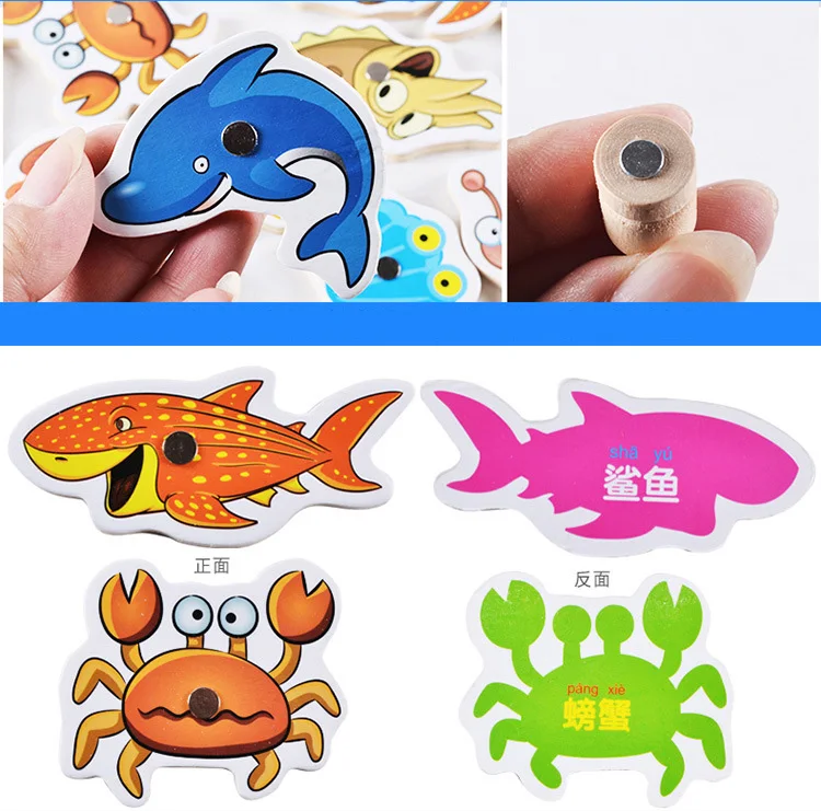 Новая модная детская обучающая игрушечная Рыба деревянные магнитные игрушки для рыбалки комплект игры дети интеллект подарки на день рождения 32 шт./компл