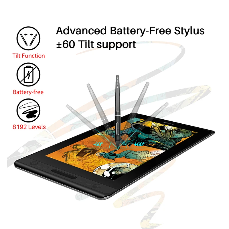 Billige HUION Kamvas Pro 12 GT 116 Stift Tablet Monitor Art Grafik Zeichnung Pen Display Monitor mit Freies Geschenk Gl