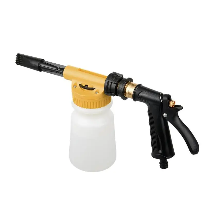 900 мл автомобильный пистолет для мытья пены, пенная насадка для воды, мыло, шампунь, распылитель, водяной пистолет для глубокой очистки, средство для чистки торнадо - Цвет: Цвет: желтый