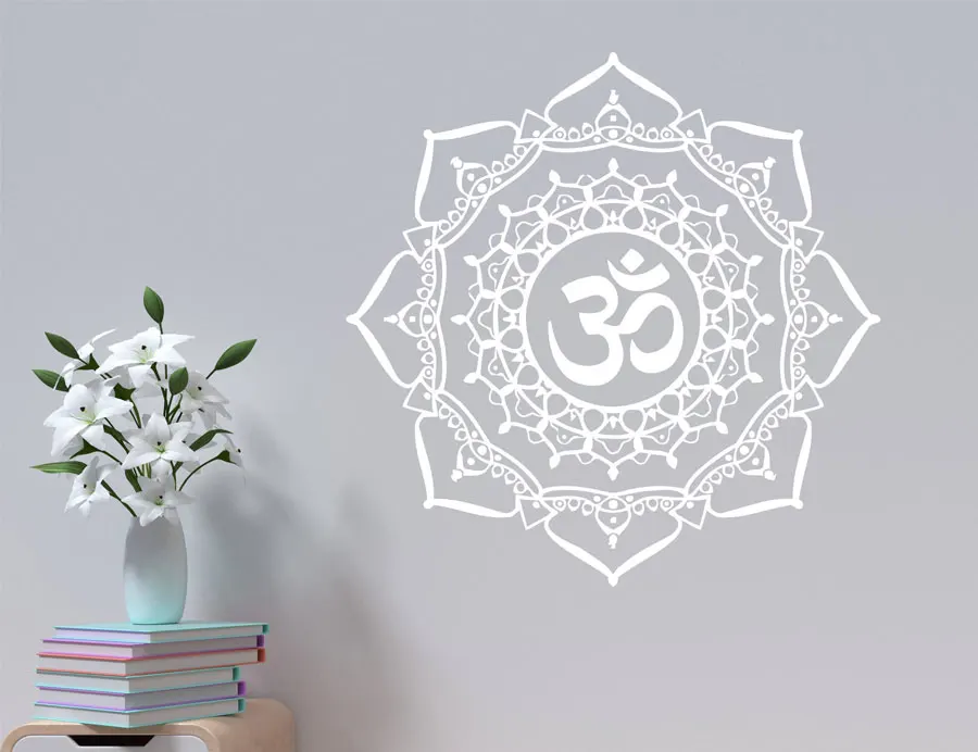 Mandala Wall Decal Om Sign Yoga Studio Vinyl Stickeryoga Wall Art