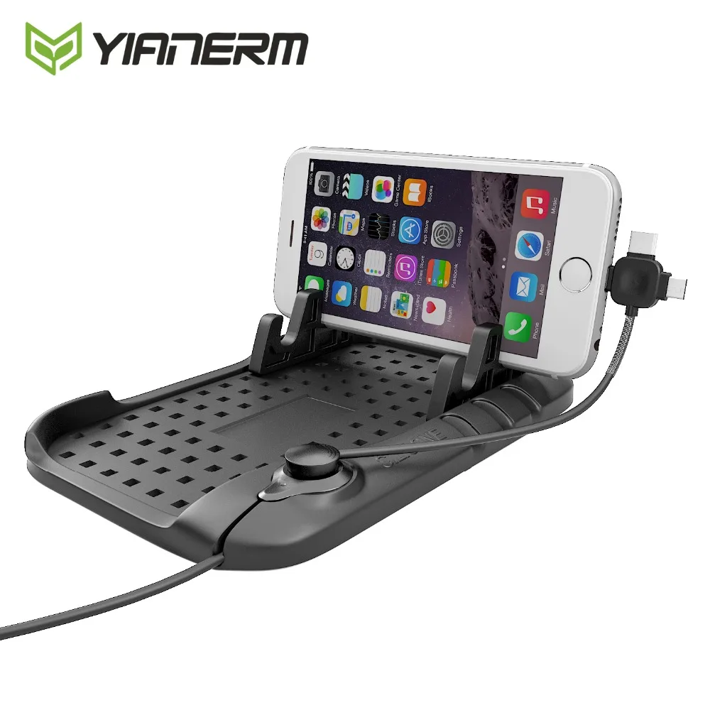 

Multifunctional Magnetic Charging Stand Car mount Silicone Gel Anti- slip Pad Mobile Phone Holder For Line Two Apple Android GM