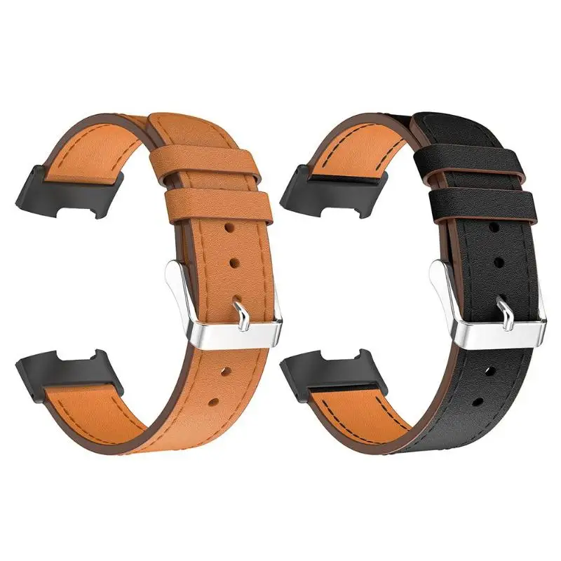 Кожаные Регулируемые часы браслет ремешок ремень для Fitbit Charge 3