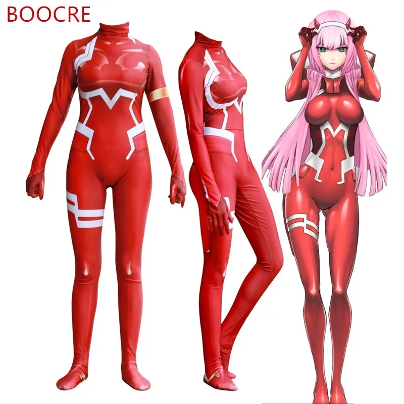 Женский детский аниме 3D женский милый во французском стиле 02 Zero Two косплей костюм