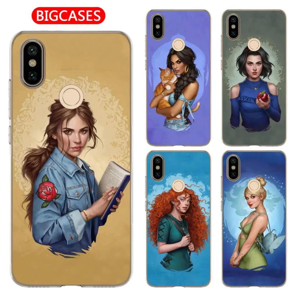 For Xiaomi Mi A2 6X Case Cover 5.99&quot Soft TPU Silicone Cute Sexy Girl Rapunzel Mermaid Snow White Princess Painted Phone |