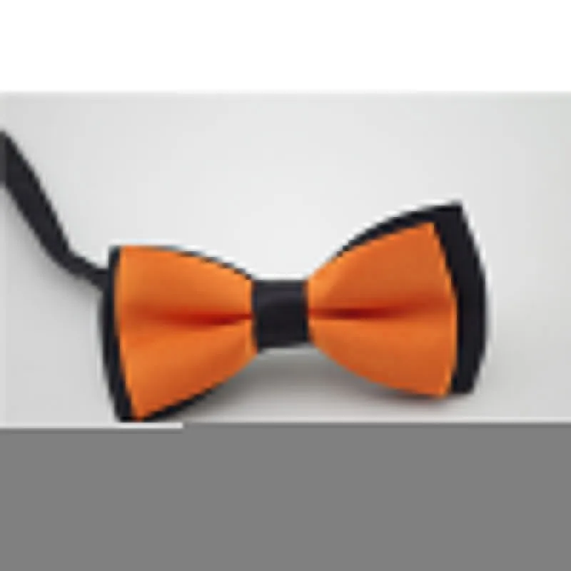 Black Orange Wedding Classic Kid Suit Neckwear Baby Boy's Baby Fashion Solid Color Adjustable Bowtie Children Two Tone Pet Dog Cat Bow Tie - Цвет: Black Orange