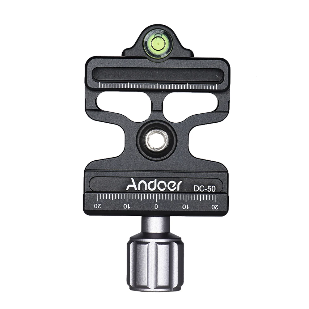 Andoer DC-50 Quick Release Plate Профессиональный Универсальный Алюминий сплава Quick Release Зажим ручка-Тип 1/4 "и 3/8" резьбовое отверстие