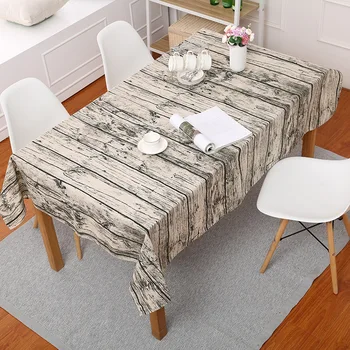 

Wood Grain Tablecloths Simple Line Imitation Bark Linen and Cotton Tablecloth Creative Decorative TV Cabinet Refrigerator Cover