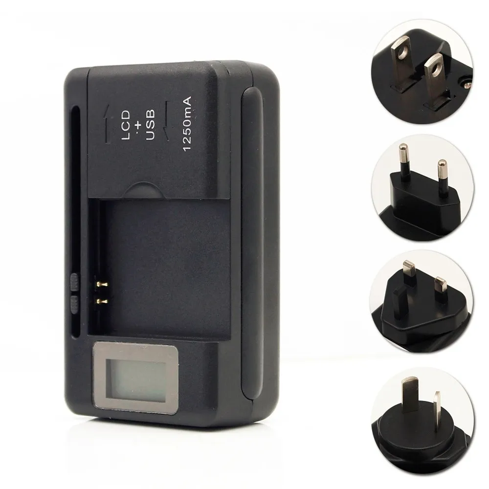 2017 New Mobile Universal EU/US/AU Battery Charger LCD