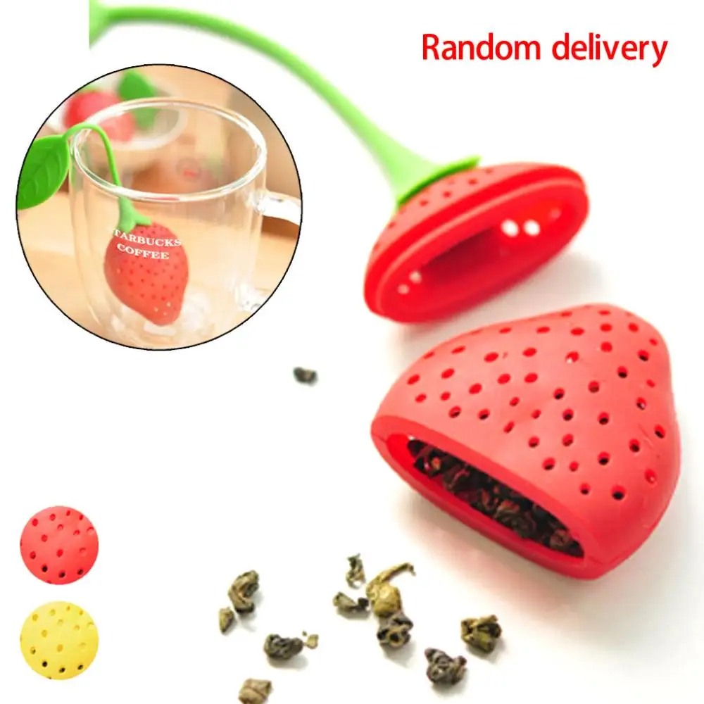 

silicone Strawberry Loose Tea Leaf Strainer Herbal Spice Infuser Filter Diffuser 1PCS