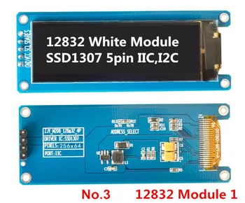 

OLED module 12832 display 2.08inch screen 5pin IIC I2C 7pin SPI white blue green color option CS first interface 3.3V